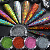 Aurora Magic Nail Powder Glitter para unhas
