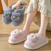 Pantufas de gato de algodão, macias, confortáveis, quentes, para casal, slip-on, casa, fofas, rosto de gato, pantufas para inverno
