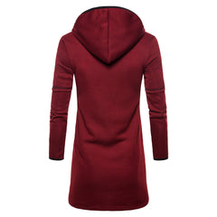 Men's Long Sleeve Mid-length Cardigan Hooded Solid Color Men's Youth Sweater
