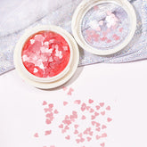 Lentejuelas ultrafinas mate con forma de corazón de melocotón para uñas