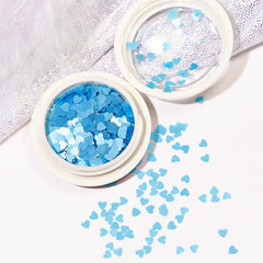 Lentejuelas ultrafinas mate con forma de corazón de melocotón para uñas