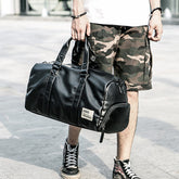 Bolsa de entrenamiento deportivo de gran capacidad, bolso de mano de PU impermeable, bolsa de gimnasio