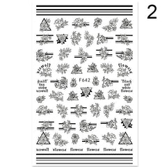 Pegatinas adhesivas de flores de verano y amor Pegatinas para decoración de uñas Pegatinas para uñas de comercio exterior Calcomanías para decoración de uñas