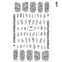 Pegatinas adhesivas de flores de verano y amor Pegatinas para decoración de uñas Pegatinas para uñas de comercio exterior Calcomanías para decoración de uñas