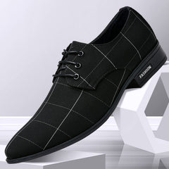 Zapatos de cuero para hombre, de negocios, con cordones, estilo británico, para vestir formal