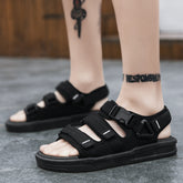 Sandália masculina verão nova moda coreana casual usar sapatos de praia