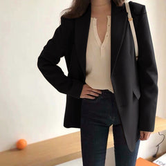 British Style Long Loose Casual Suit Jacket