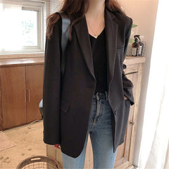 British Style Long Loose Casual Suit Jacket