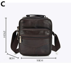 Bolso de hombro diagonal de cuero suave de piel de oveja con capa de cabeza completa para hombre