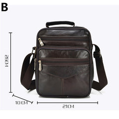 Bolso de hombro diagonal de cuero suave de piel de oveja con capa de cabeza completa para hombre