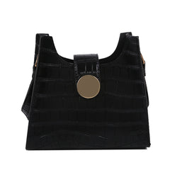 Bolso de hombro con estampado de cocodrilo en color liso