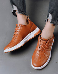 Zapatos negros informales de caña baja de cuero para hombre