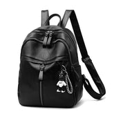 Mochila de piel sintética de superficie suave, gran capacidad, para estudiantes, mochila escolar, mochila de viaje