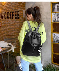 Mochila de piel sintética de superficie suave, gran capacidad, para estudiantes, mochila escolar, mochila de viaje