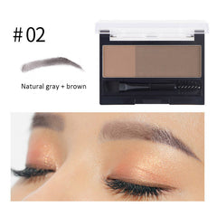 Dnm Lazy Two-Color Eyebrow Powder com pincel para sobrancelhas, à prova d'água, natural e duradouro, artefato para sobrancelhas