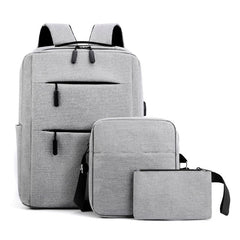 Mochila de tres piezas de gran capacidad para hombres, mochila informal de negocios para computadora, estudiantes femeninas, comercio exterior, libro nuevo