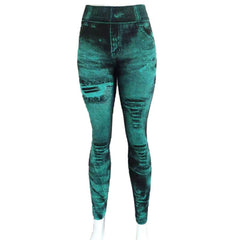 Women's Super Elastic 9-point Denim Leggings