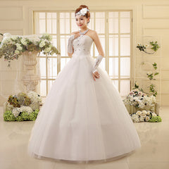 Korean style tube top wedding dress