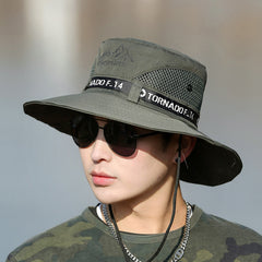 Sombrero de visera grande transpirable para alpinismo, pesca, protector solar, viajes, para hombre