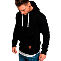 2021 new men's solid color outdoor sports sweater casual fashion hood