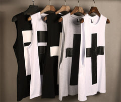 Sleeveless Cross Wide Shoulder Back Heart Man
