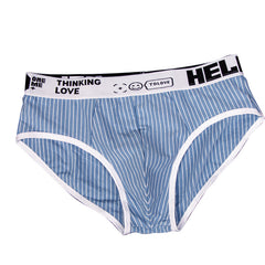 Calzoncillos de hombre de algodón a rayas con forma de triángulo y cintura baja, ropa interior transpirable para hombre