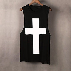 Sleeveless Cross Wide Shoulder Back Heart Man