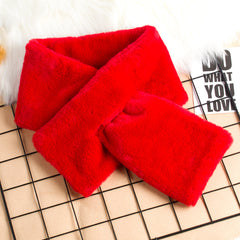 Cuello cálido de piel sintética de conejo