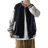 Casaco de uniforme de beisebol solto estilo porto casual