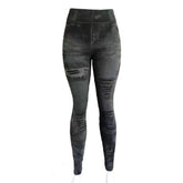 Leggings jeans superelásticas de 9 pontas femininas