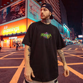 Roupas masculinas plus size da moda de rua de manga curta