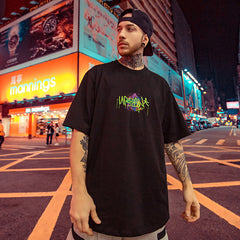 Roupas masculinas plus size da moda de rua de manga curta