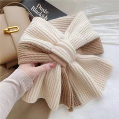 Bufanda cálida de punto cruzado con bloques de colores a juego para otoño e invierno