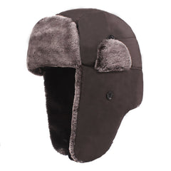 Gorro de terciopelo grueso con protección para los oídos para hombre