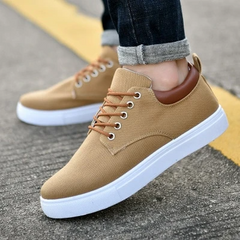 Sapatos esportivos casuais de lona respiráveis para homens