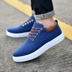 Sapatos esportivos casuais de lona respiráveis para homens