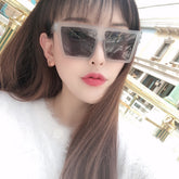 Gafas de sol finas con cara redonda para mujer