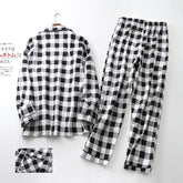 Conjunto de pijama masculino com calças de manga comprida estampadas