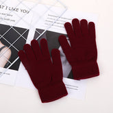 Luvas de ciclismo quentes vintage de cor sólida para mulheres