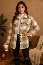 Winter jacket with high elasticity, long plush fabric, and a comfortable, modern design.