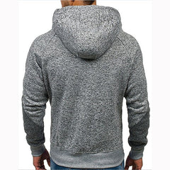 Moletom com capuz masculino de manga comprida com capuz e bolso com zíper e painéis