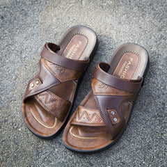 Sapatos de praia casuais masculinos sandálias e chinelos antiderrapantes de uso duplo