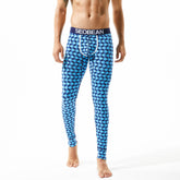 Calça térmica masculina de algodão respirável e elástica Long Johns