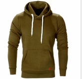 2021 new men's solid color outdoor sports sweater casual fashion hood
