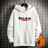 Men's Large Size Loose Hooded Fleece Sweater
