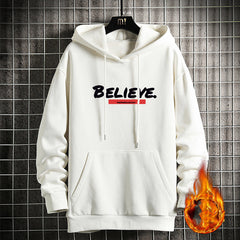 Suéter de lã com capuz solto tamanho grande masculino