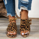 Stylish leopard print slip-on sandals – comfy, cute, perfect for summer and everyday wear