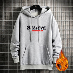 Suéter de lã com capuz solto tamanho grande masculino