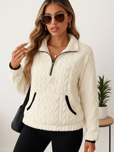 Oversized Fleece Half-Zip Sweatshirt – Autumn & Winter