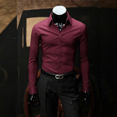 Camisa social masculina de manga comprida slim